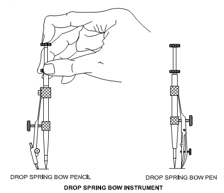 Drop spring bow pencil and pen